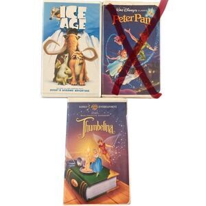 Lot of 2 Ice Age Thumbellina VHS Tape Vintage Movie Y2K 90s 80s Electronics Cart